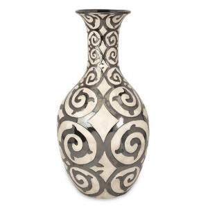 28.5 Penina Muted Bronze Raised Tribal Design Tall Oversized Flower Vase - All