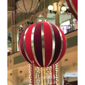 5' Huge Red Gold Inflatable Christmas Ornament Commercial Display Decoration - All