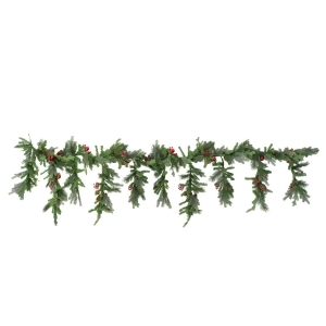 6.5' x 35 Red Berry and Ball Ornament Mixed Pine Artificial Christmas Garland Unlit - All