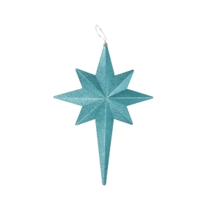 20 Turquoise Blue Glittered Bethlehem Star Shatterproof Christmas Ornament - All