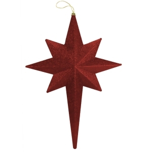 20 Burgundy Glittered Bethlehem Star Shatterproof Christmas Ornament - All