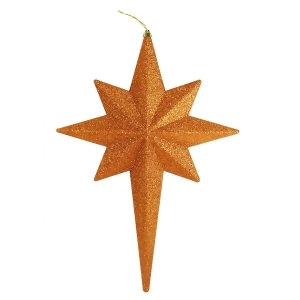 20 Burnt Orange Glittered Bethlehem Star Shatterproof Christmas Ornament - All