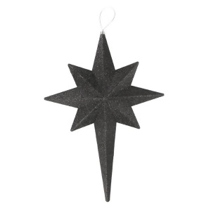 20 Jet Black Glittered Bethlehem Star Shatterproof Christmas Ornament - All