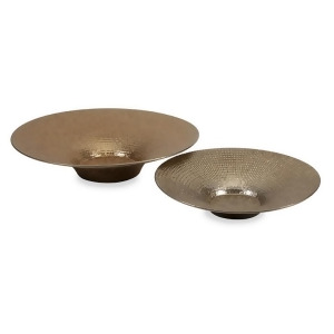 Set of 2 Doni Textured Bronze Tone Metallic Ceramic Decorative Chargers - All