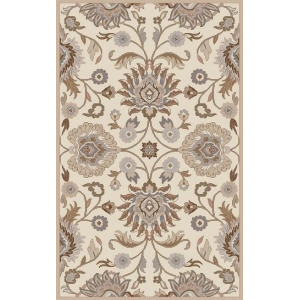 2' x 4' Octavia Antique White Brown and Grey Hand Tufted Wool Hearth Throw Rug - All