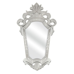 50.75 Baroque Inspired Silver Venetian Wall Mirror with Romantic Scrolls - All