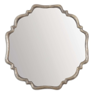 33 Oxidized Silver Rust Gray Wash Decorative Metal Framed Round Wall Mirror - All