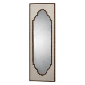 36 Eclectic Beige and Rust Brown Moroccan Inspired Framed Antiqued Wall Mirror - All