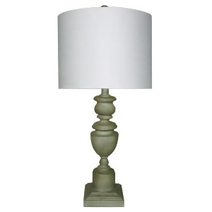 20 Dark French Gray Sculpted Table Lamp with Ivory Linen Fabric Drum Shade - All