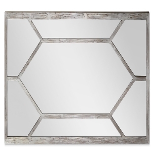 79 Oversized Distressed Silver Leaf Wood Framed Rectangular Wall Mirror - All