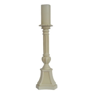 Set of 2 Tall Cream Vernon Colonial Style Candlesticks with Led Wax Candles - All