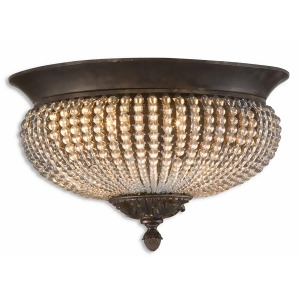 15 Elegant Golden Bronze Crystal Beaded Floral Ceiling Light Fixture - All
