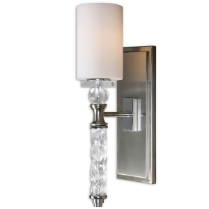 20 Brushed Nickel Carved Glass Crystal Frosted Shade Vanity Wall Sconce - All