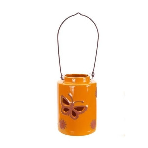 12.5 Orange Cut-Out Butterfly Tea Light or Votive Candle Holder - All