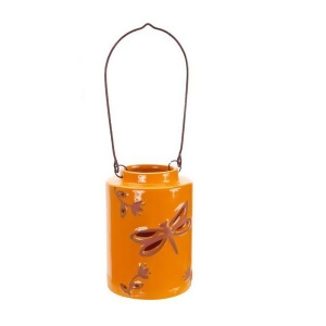 12.5 Orange Cut-Out Dragonfly Tea Light or Votive Candle Holder - All
