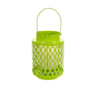 UPC 257554350888 product image for 10 Tropicalia Bright Green Oval Cut Pillar Candle Holder Lantern - All | upcitemdb.com