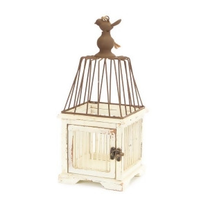 14 Tea Garden Elegant Oiseau Distressed Rustic Wooden Bird Cage Decoration - All
