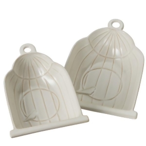 Set of 2 Casual Off-White Ceramic Birdcage Nesting Serving Dishes - All