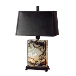 30 Marble Bronze Black Tapered Rectangular Box Shade Night Light Table Lamp - All