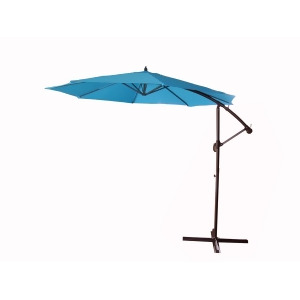 10' Outdoor Patio Off-Set Crank and Tilt Umbrella Turquoise Blue - All