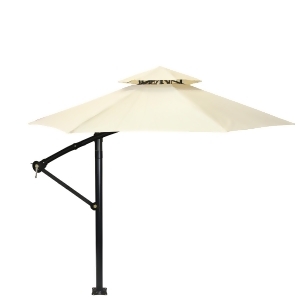 10' Off-Set 2-Tier Outdoor Patio Umbrella with Hand Crank Beige - All
