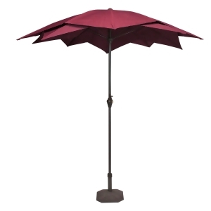 8.2' Outdoor Patio Lotus Umbrella with Hand Crank Burgundy - All