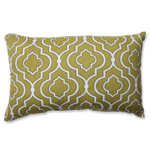 18.5 Avocado Green and White Lucky One Rectangular Decorative Throw Pillow - All