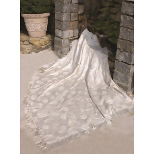 Monochromatic Ivory Seashell Motif Fringed Border Jacquard Throw Blanket 50 X 60 - All