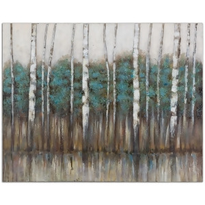 51 Hand Painted Impressionist Birch Grove Unframed Stretched Canvas Wall Art - All
