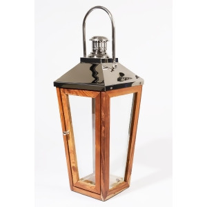 28.5 Beach Day Over-Sized Modern Stainless Steel and Sheesham Wooden Pillar Candle Lantern - All