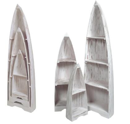 Set of 3 White Sunset Trading Cottage Shelves 77" alternate image