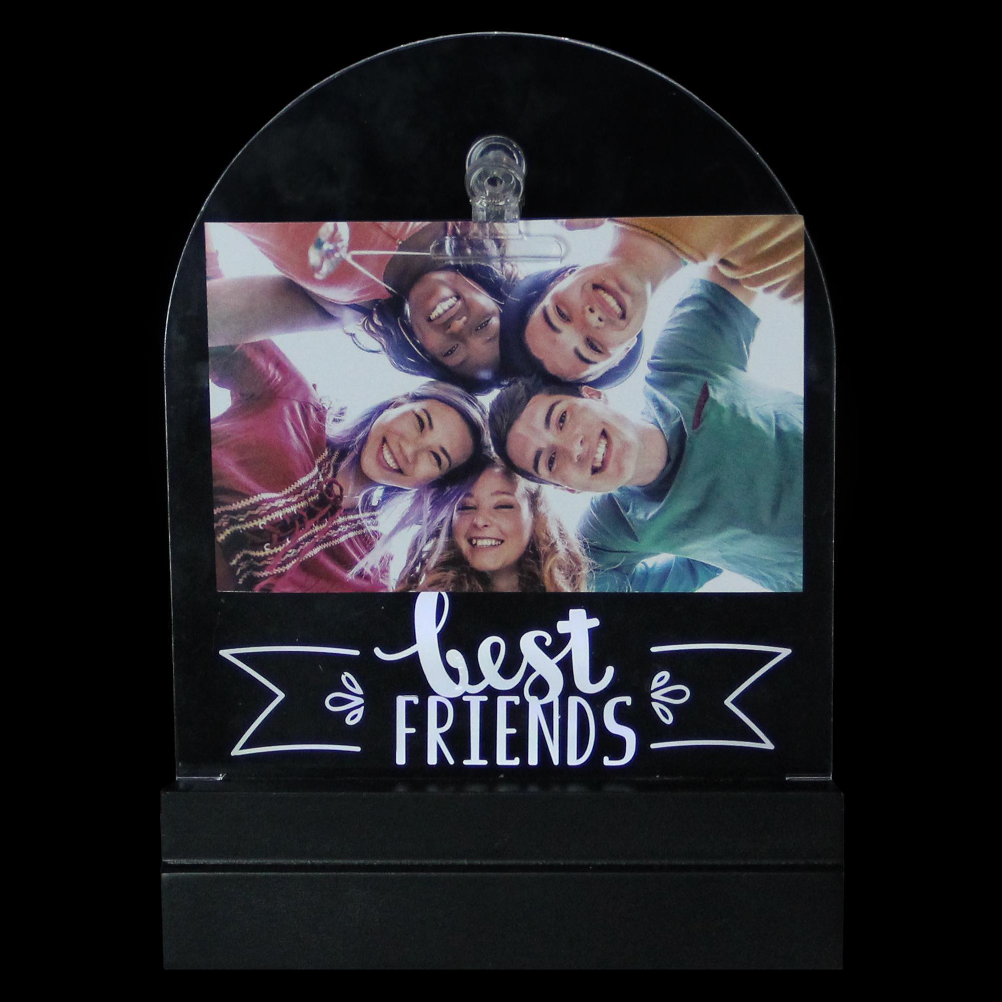 LED Lighted Best Friends Picture Frame with Clip - 4" x 6" alternate image