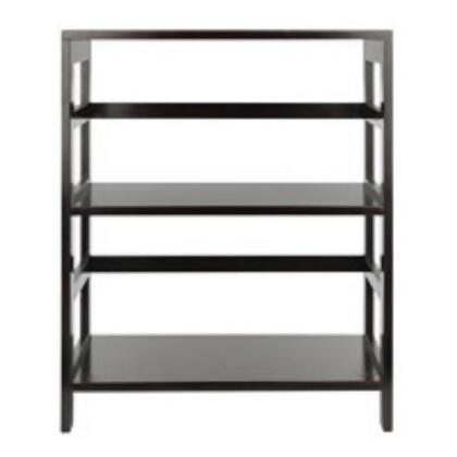 29” Espresso Black Storage Shelf or Bookcase with Two Tier Wide alternate image