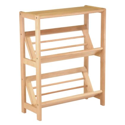 30" Natural Unique Juliet Bookshelf with 2-Layer Slanted Shelves alternate image