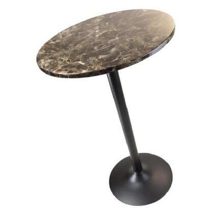 40” Black and Faux Marble Round Bar – Height Pub Table alternate image