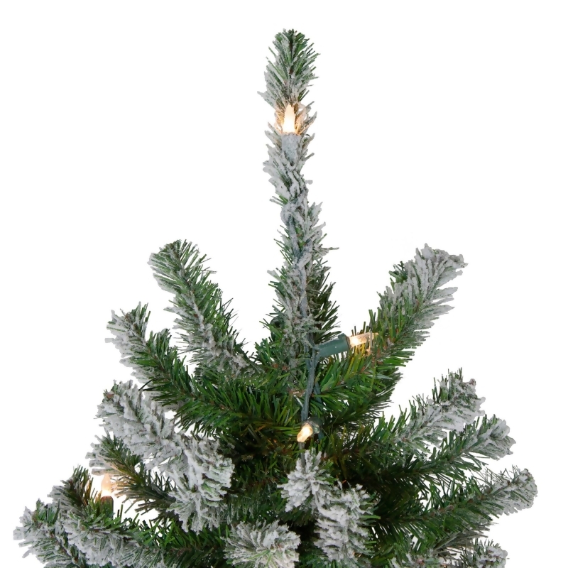 6' Pre-Lit Flocked Alpine Artificial Christmas Tree - Clear Lights from ...