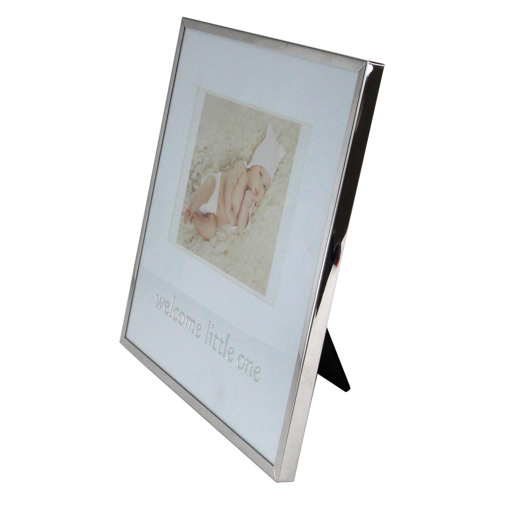 10" Metallic Square 4" x 6" Baby Photo Picture Frame - Silver alternate image