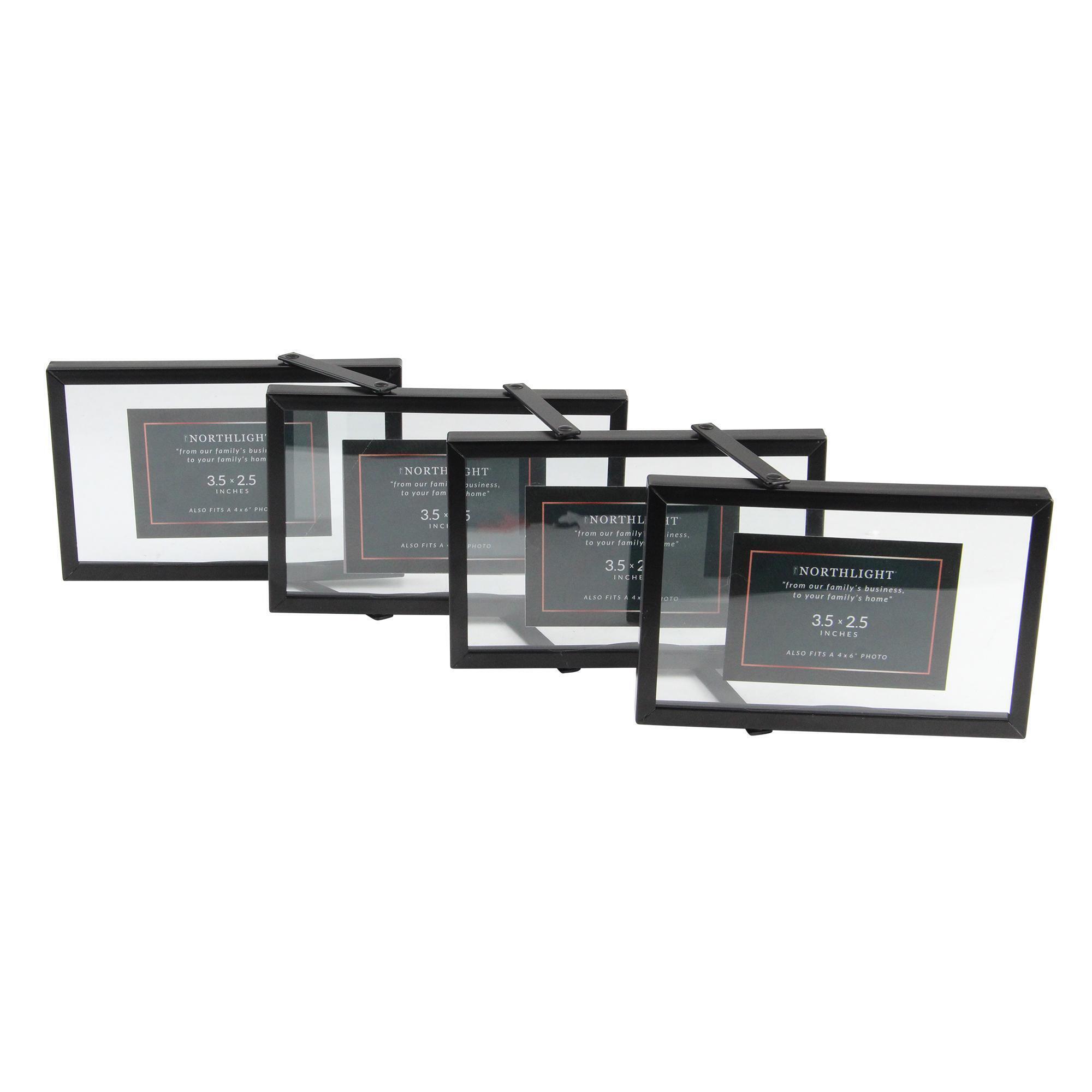 20" Contemporary Collapsible Rectangular 4" x 6" Photo Picture Frame - Black alternate image