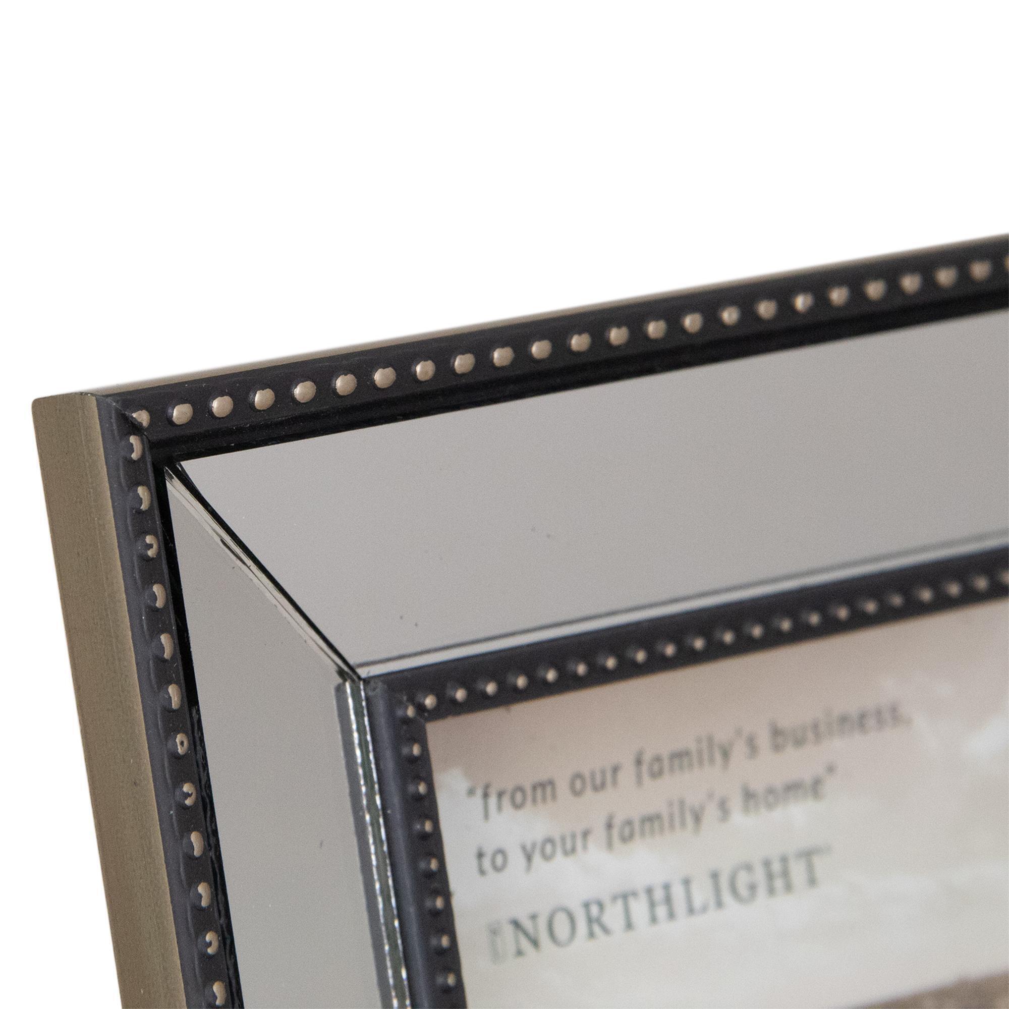 8" Black Contemporary Rectangular Mirrored Picture Frame for 6" x 4" Photo alternate image