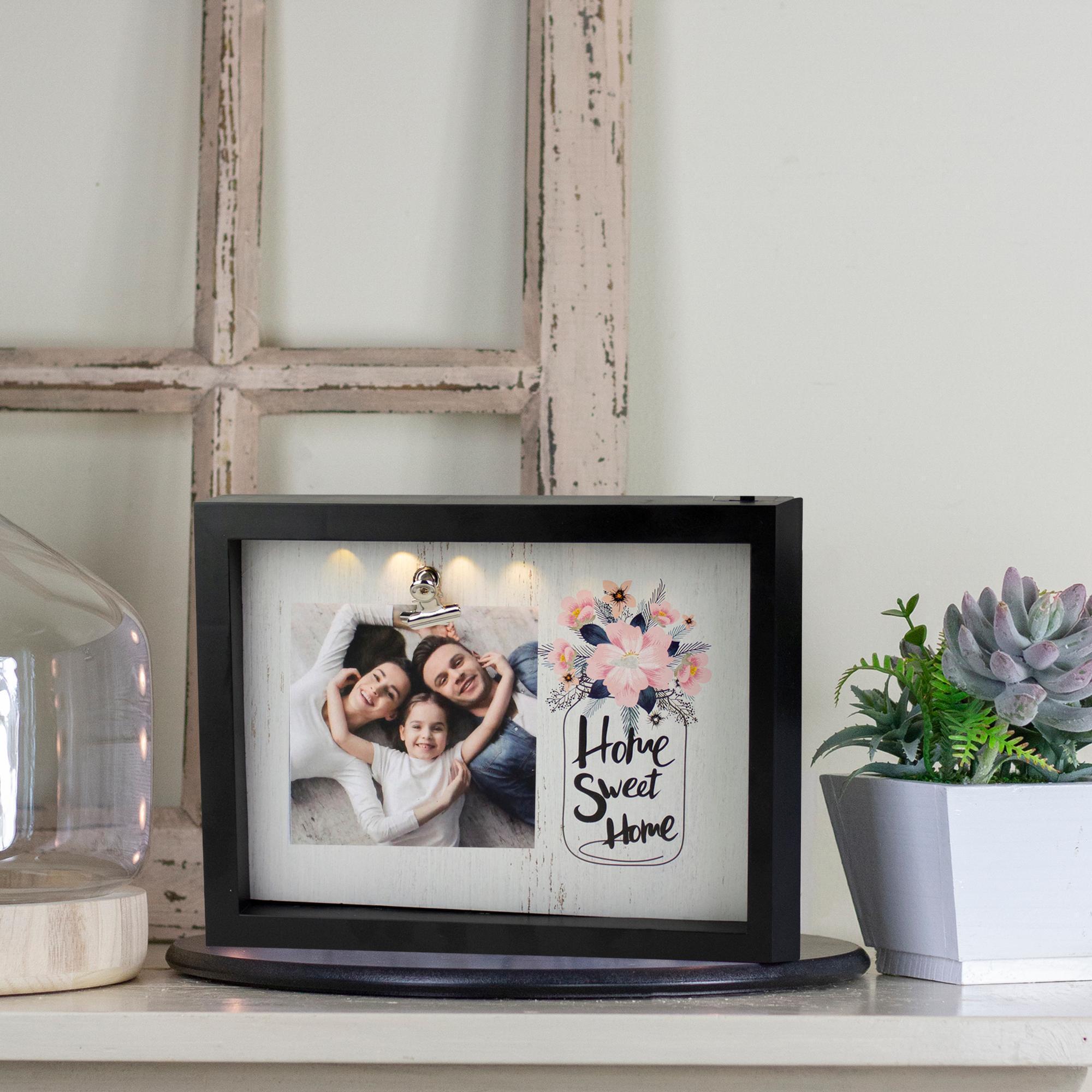 LED Lighted Home Sweet Home Picture Frame with Clip - 4" x 4" alternate image