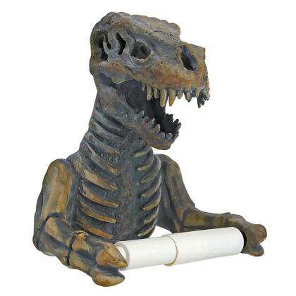 8.5" Gray and White Tyrannosaurus Rex Toilet Paper Holder alternate image
