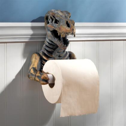 8.5" Gray and White Tyrannosaurus Rex Toilet Paper Holder alternate image