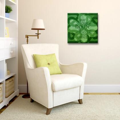 Green Home Blessing St. Patrick’s Day Square Cotton Wall Art Decor 12" x 12" alternate image