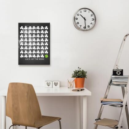 Black and White "LUCK OF THE IRISH" St. Patrick’s Day Cotton Wall Art Decor 20" x 16" alternate image