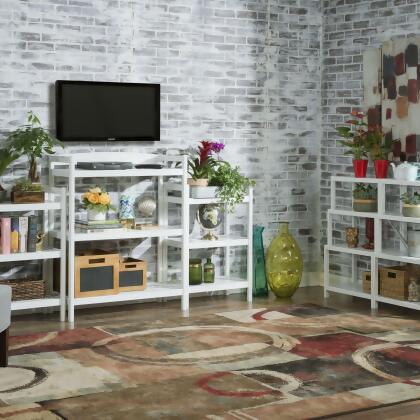 37" White Contemporary 4-Tier Step Back Multipurpose Shelf alternate image