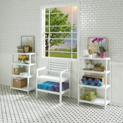 37" White Contemporary 4-Tier Step Back Multipurpose Shelf alternate image