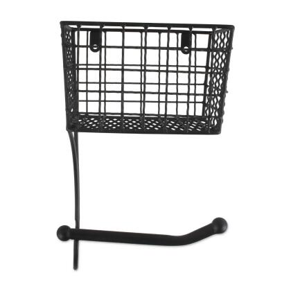 9.75" Black Multi-purpose Toilet Paper Holder alternate image