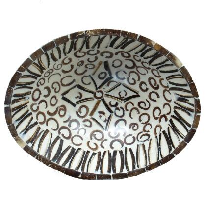 16" Brown and White Helm Cinnamon Scented Handmade Bowl alternate image
