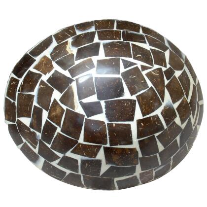 16" Brown and White Helm Cinnamon Scented Handmade Bowl alternate image