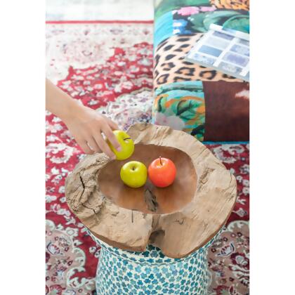 4" Teak Light Brown Serving Bowl alternate image